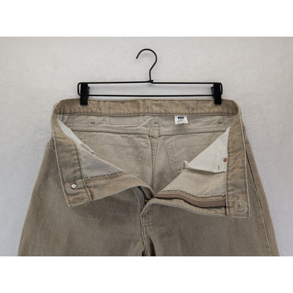 VTG 90s Levi's 550 Made in USA Orange Tab Relaxed Sandstone Tan Jeans 36x30 - Picture 8 of 14